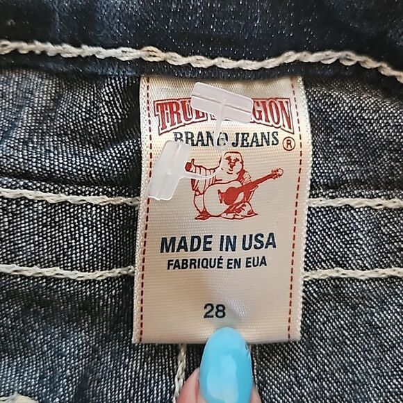 True Religion Dark Blue Jean Shorts - Picture 6 of 16